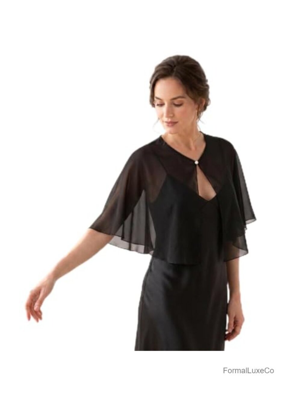 Formal Evening Dress Cover Up Caplet Chiffon Wrap Shawl